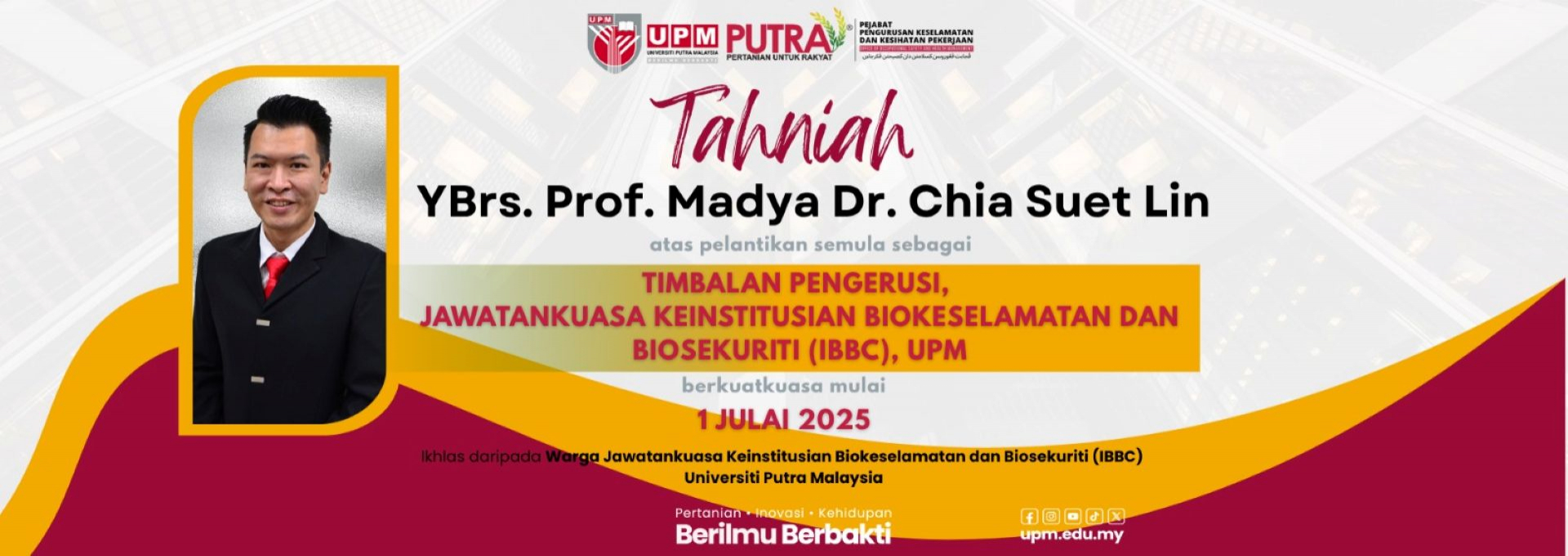 TAHNIAH TIMBALAN PENGERUSI IBBC